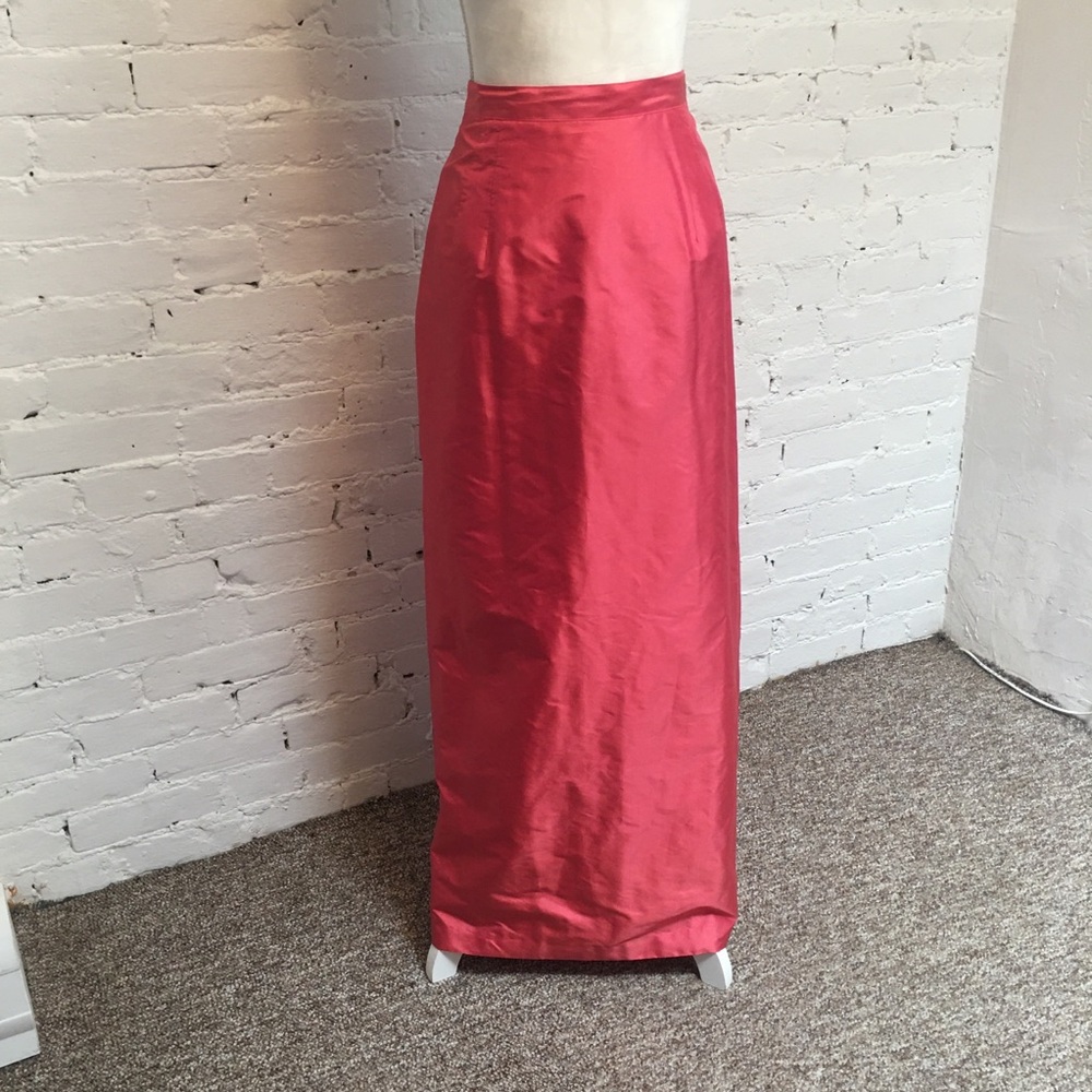 Marisa Baratelli thai silk maxi skirt pink size 14 evening party